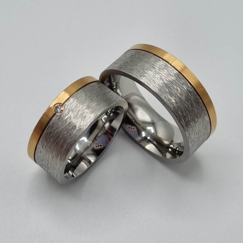 Partnerringe Edelstahl /Rotgold