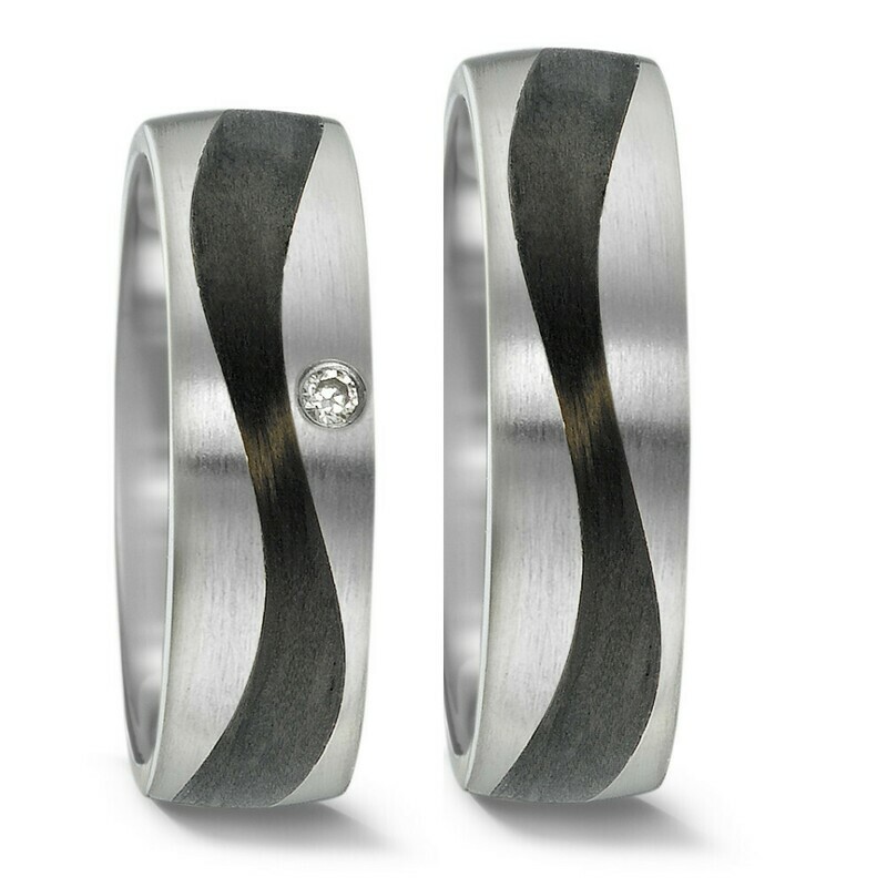 Partnerringe Stahl/Carbon