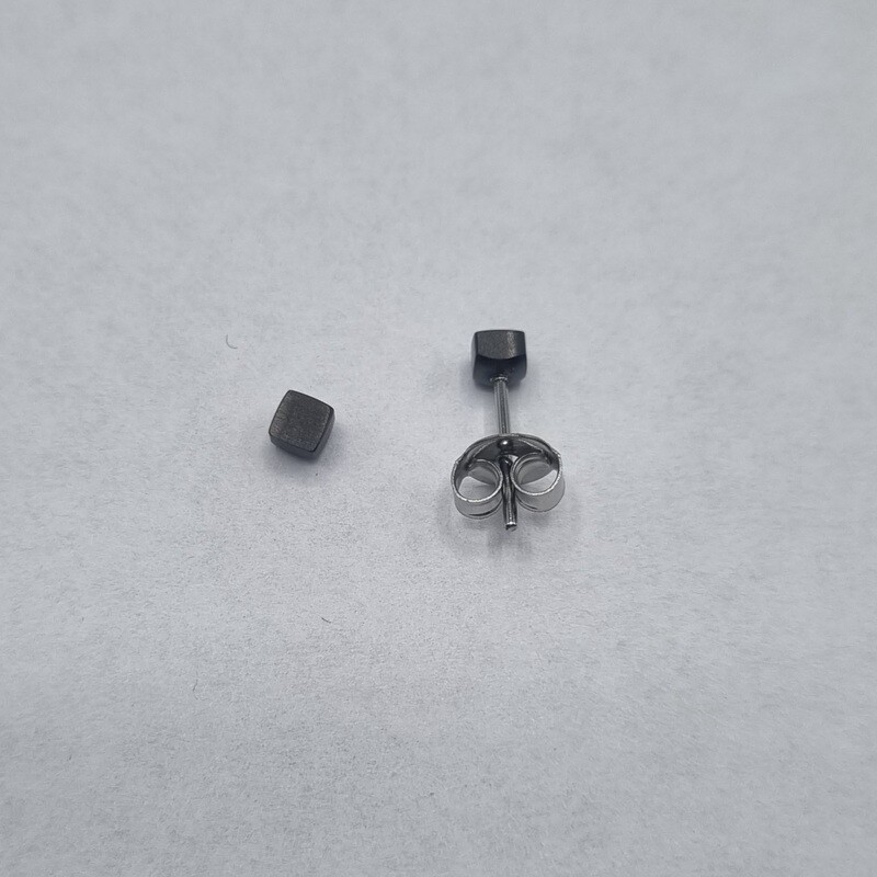 Ohrstecker Stahl Schwarz