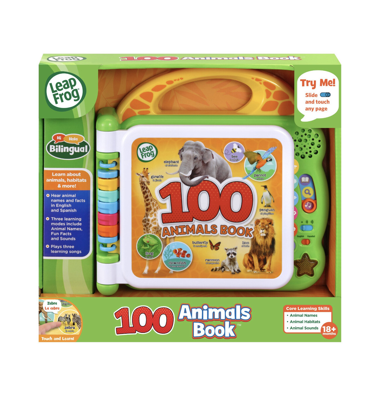 LeapFrog 100 Animals Book Interactive Bilingual Take-Along Word Book