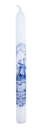 Tafel kaars met Delftsblauw print