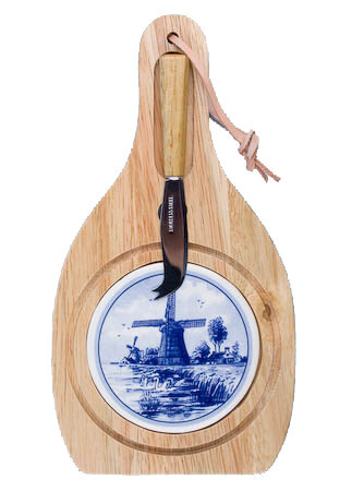 Delftsblauwe Kaasplank met Mes
