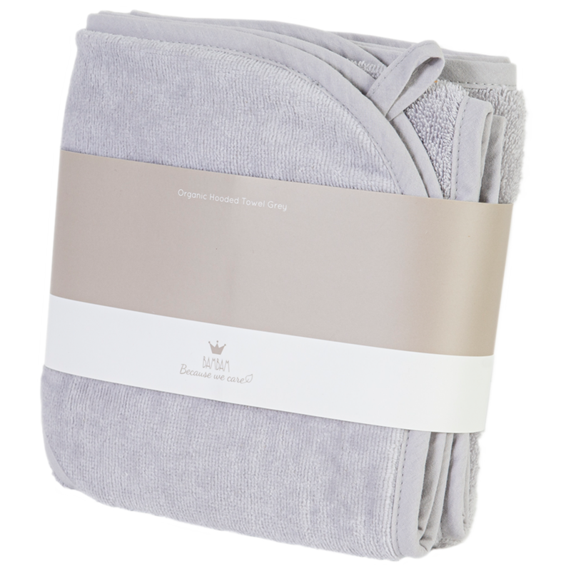 Organic Hooded Towel Grey