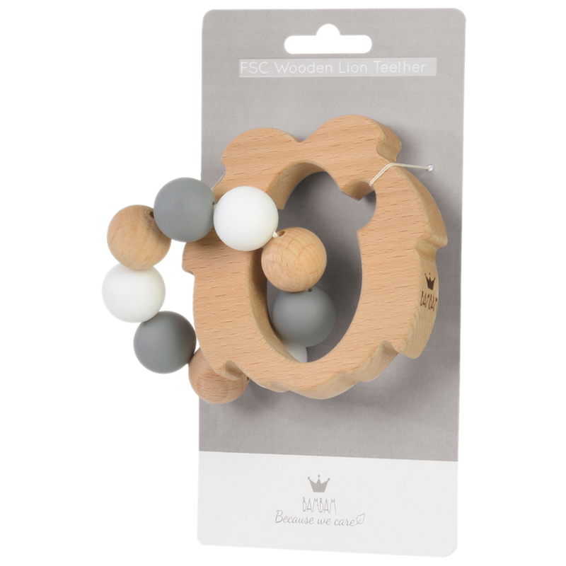 BAMBAM FSC Wooden Lion Teether