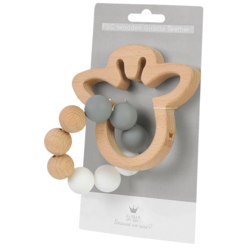 BAMBAM FSC Wooden Giraffe Teether