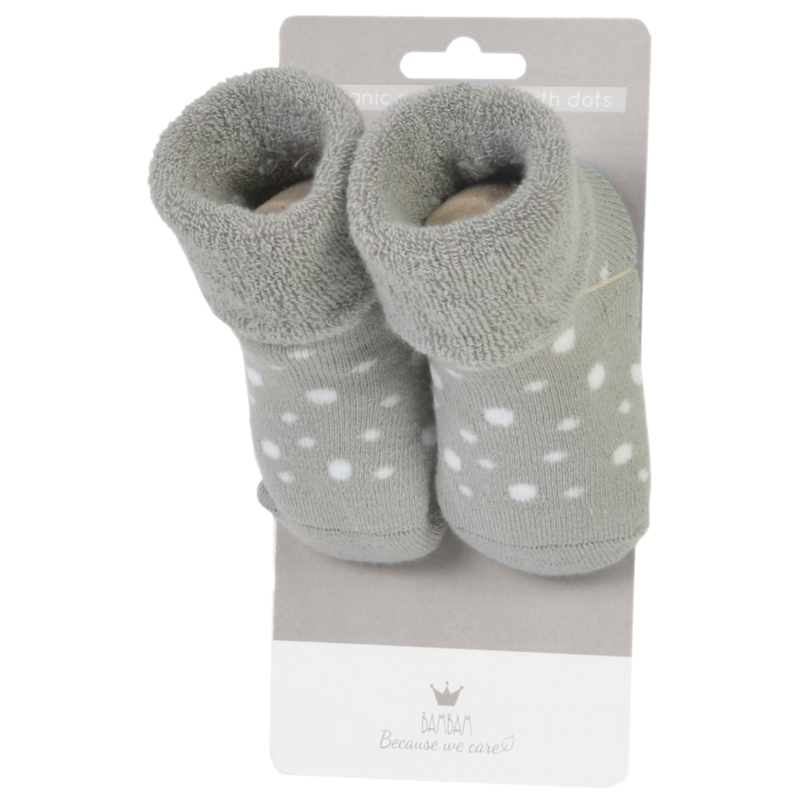 BAMBAM Organic Socks Grey with Dots
