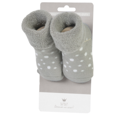 BAMBAM Organic Socks Grey with Dots