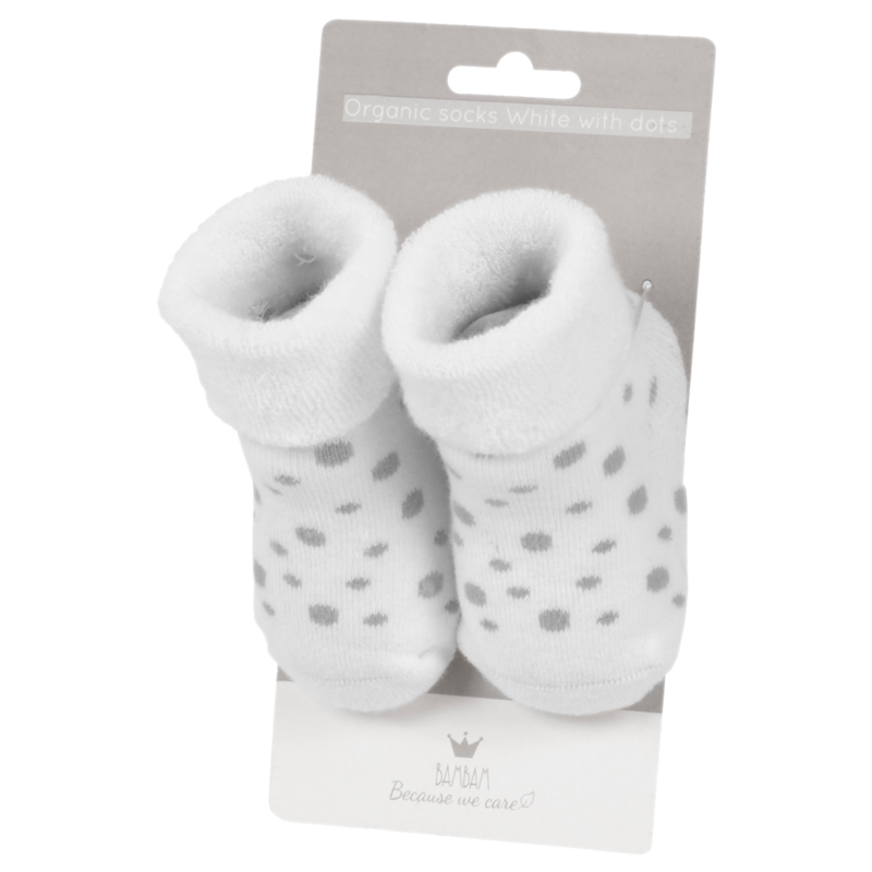 BAMBAM Organic Socks White with Dots