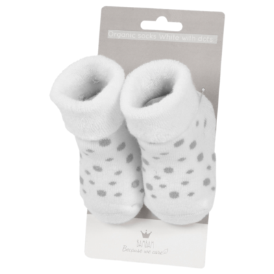 BAMBAM Organic Socks White with Dots