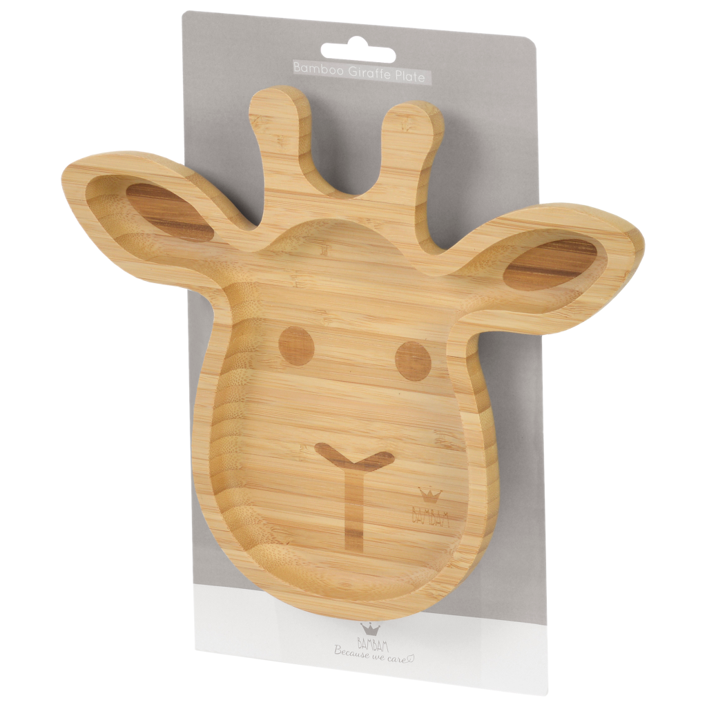 BAMBAM - Bamboe bordje in de vorm van een Giraffe gezicht