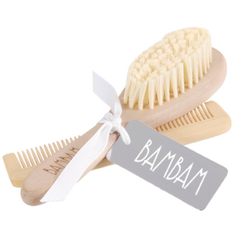 BamBam Houten Borstel en Kam - 2-delige verzorgingsset
