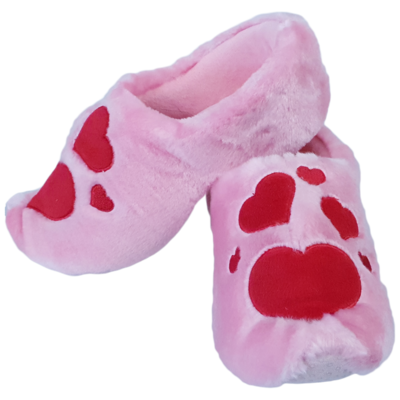 Elcee-Haly – Roze Love Pantoffelklompen met Hartjes – Warme sloffen –  Roze