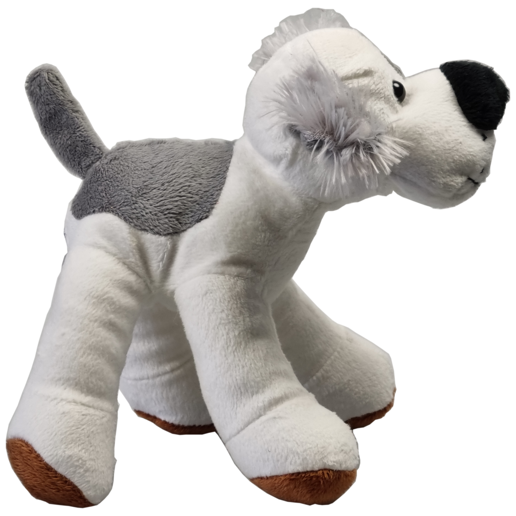 Unitoys - Hondje Bianca - 20cm - Wit met Grijs