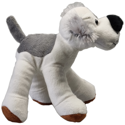 Unitoys - Hondje Bianca - 20cm - Wit met Grijs