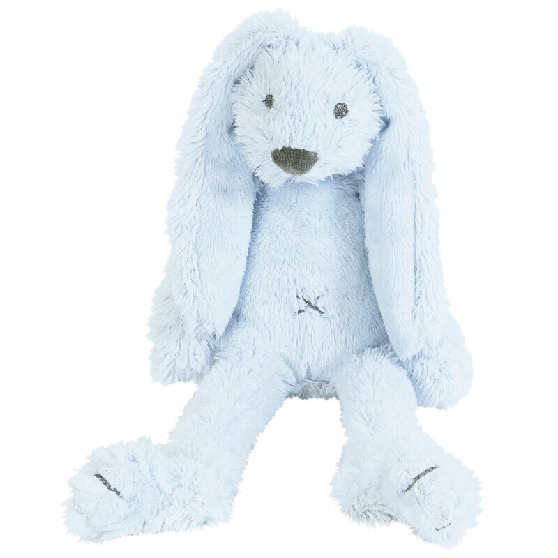 Geschenkverpakking Konijn Richie Blauw Knuffel no. 1 - 28 cm / Knuffeldoekje - 33 cm