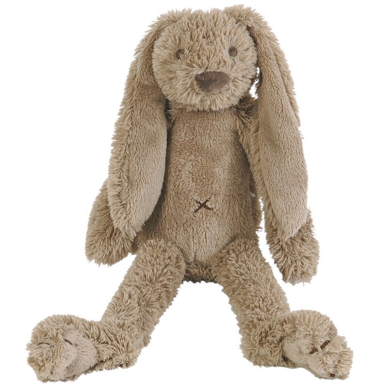 Geschenkverpakking Konijn Richie Bruin Knuffel no. 1 - 28 cm/ Knuffeldoekje - 33 cm