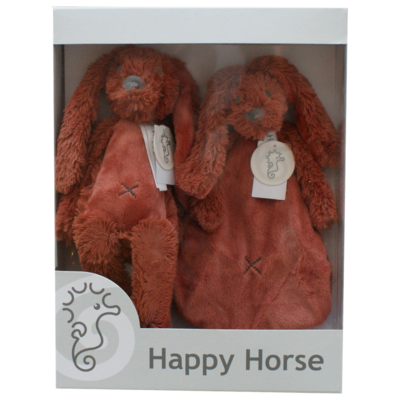 Geschenkverpakking Konijn Richie Rusty Knuffel en Knuffeldoekje - 33 cm
