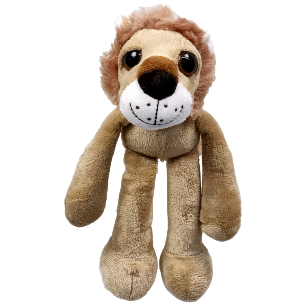 UNITOYS – Leeuw Lasse met extra lange armen en benen – 25cm - Lichtbruin