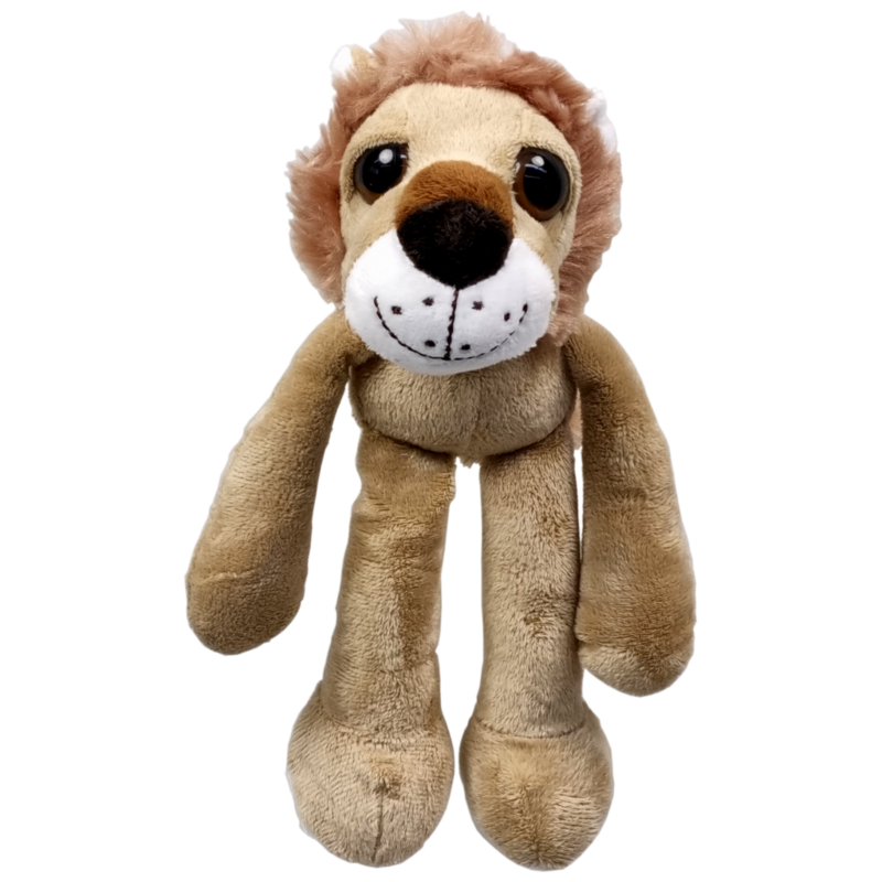 UNITOYS – Leeuw Lasse met extra lange armen en benen – 25cm - Lichtbruin