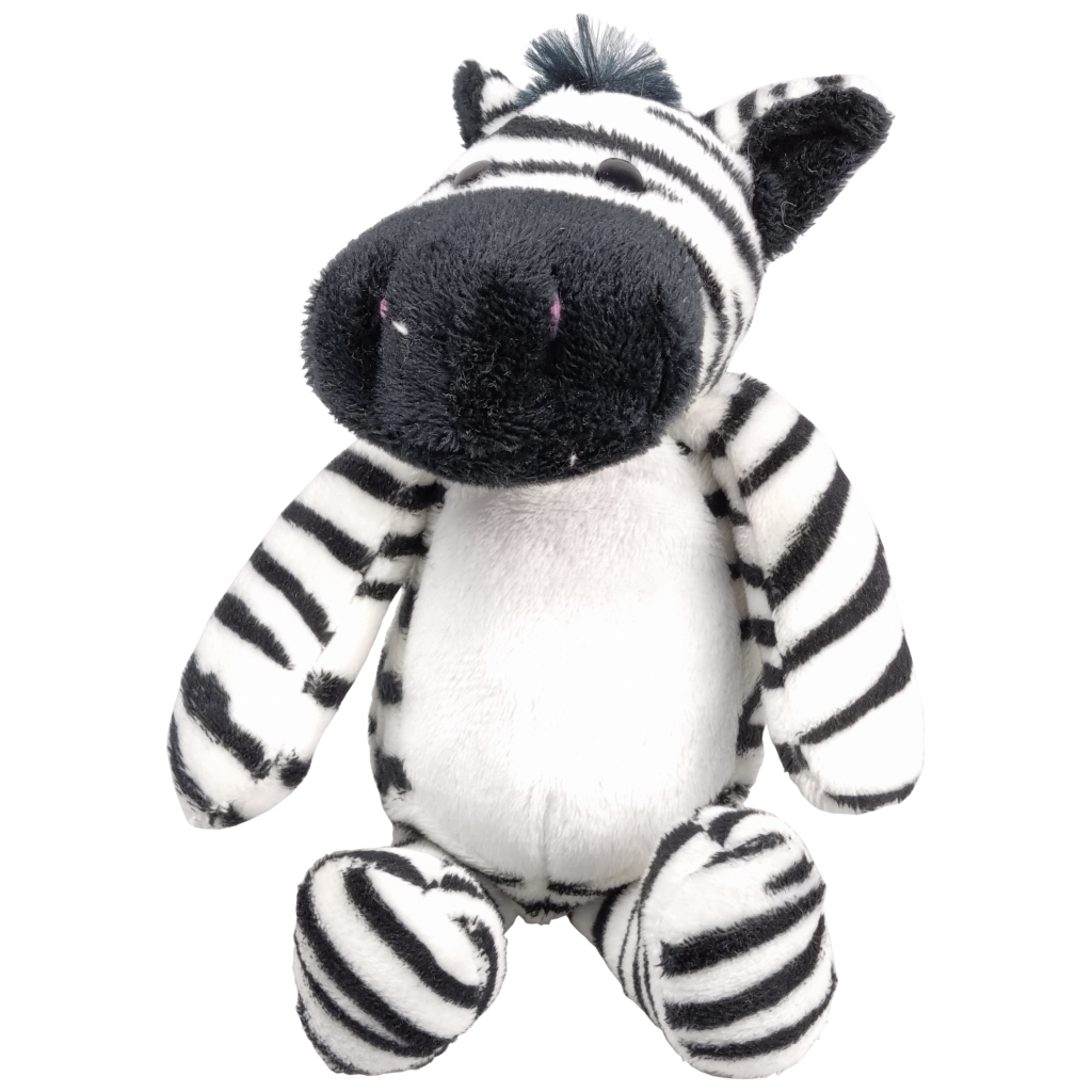 UNITOYS – Zittende Zebra – Grijs – 21cm – Knuffel