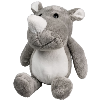 UNITOYS – Zittende Neushoorn – Grijs – 21cm – Knuffel