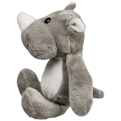 UNITOYS – Zittende Neushoorn – Grijs – 21cm – Knuffel