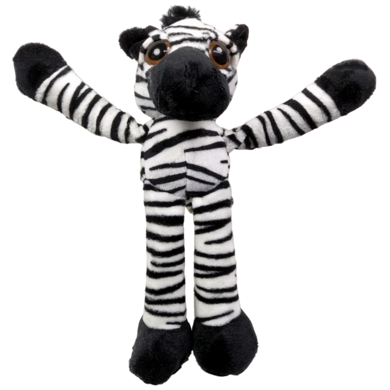 UNITOYS – Zebra Zeys met extra lange armen en benen – 25cm – Zwart/Wit