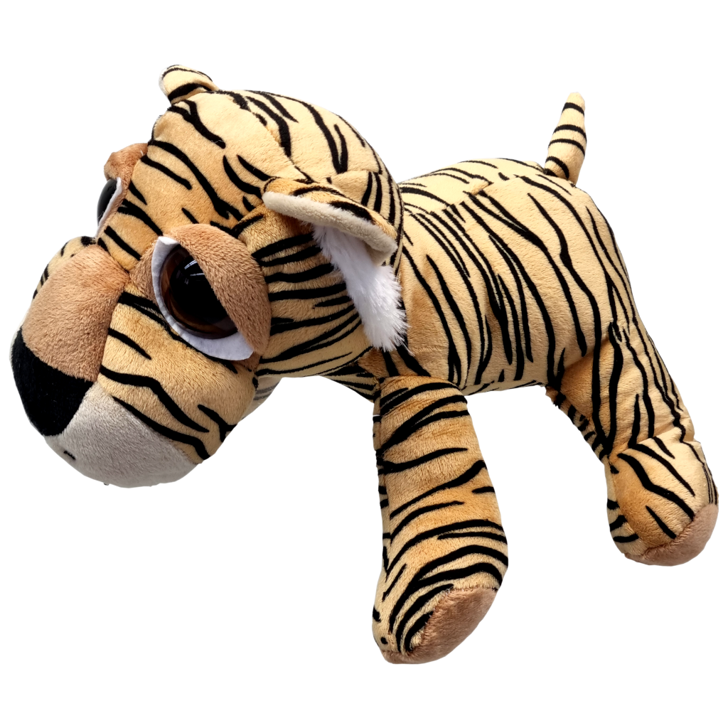UNITOYS – Tijger Thomas – Liggend met grote ogen – 28cm – Bruin