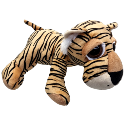 UNITOYS – Tijger Thomas – Liggend met grote ogen – 28cm – Bruin
