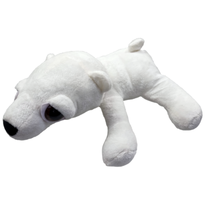 UNITOYS – IJsbeer Igor – Liggend met grote ogen – 28cm – Wit