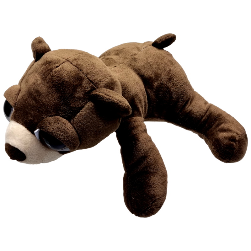 UNITOYS – Beer Bruce – Liggend met grote ogen –Donkerbruin