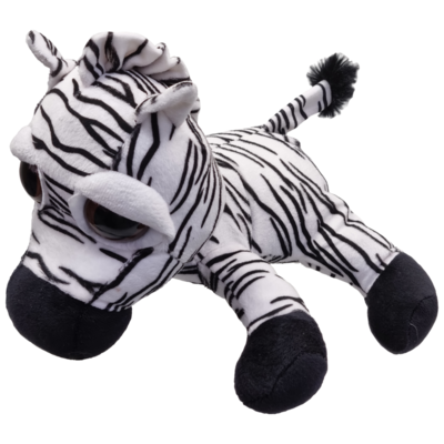 UNITOYS – Zebra Zafira – Liggend met grote ogen – 28cm – Wit/Zwart