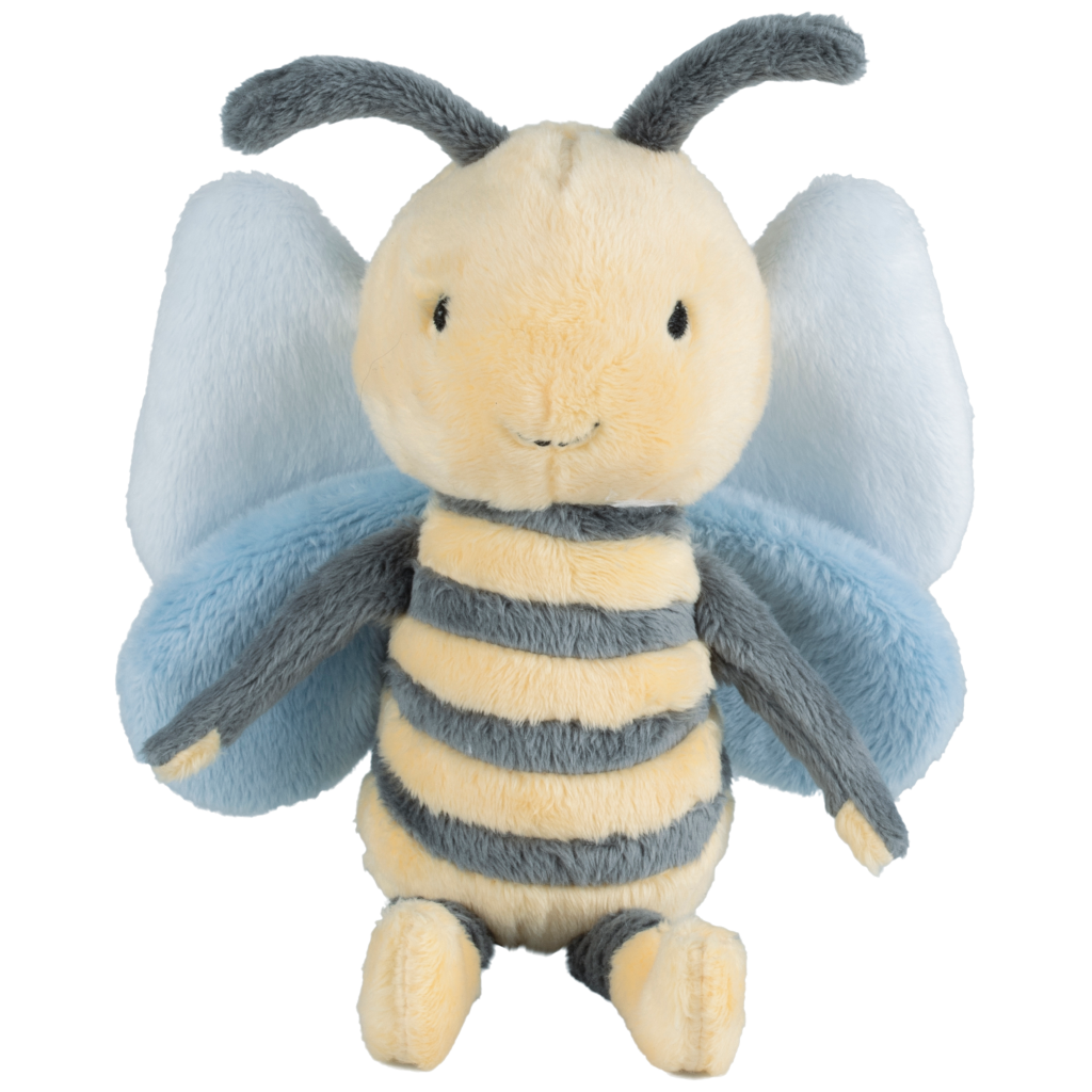 Bee Benja no.1 - Knuffel - 20 cm - Blauw/Geel - Baby knuffel