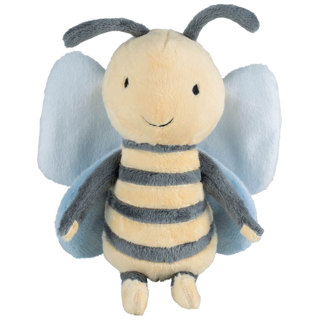 Bee Benja no.2 - Knuffel - 26 cm - Blauw/Geel - Baby knuffel