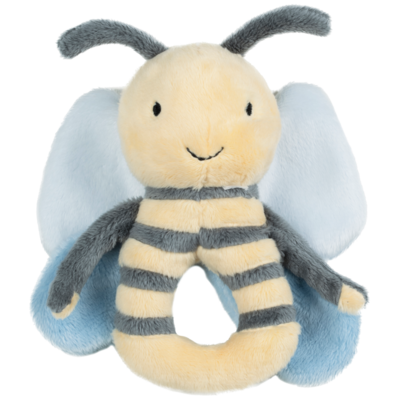 Bee Benja Rattle - Rammelaar - 16 cm- Blauw/Geel - Baby cadeau