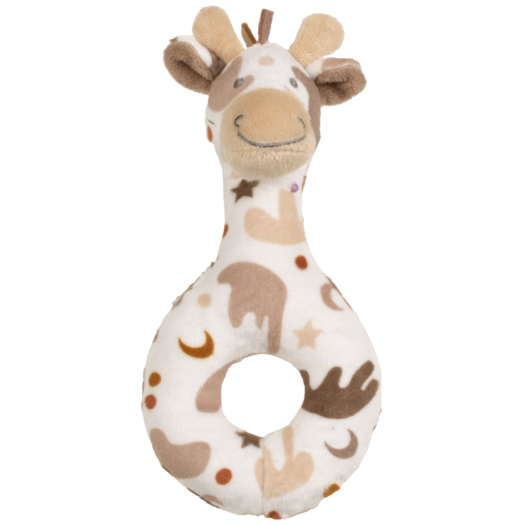 Giraf Gino Rattle - Rammelaar - 17 cm - Bruin - Baby cadeau