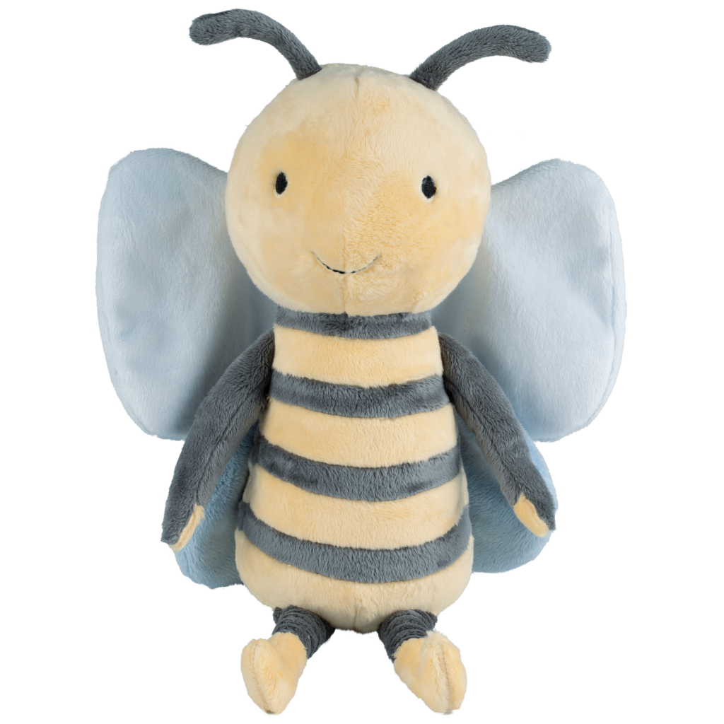 Bee Benja no.3 - Knuffel - 36 cm - Blauw/Geel - Baby knuffel