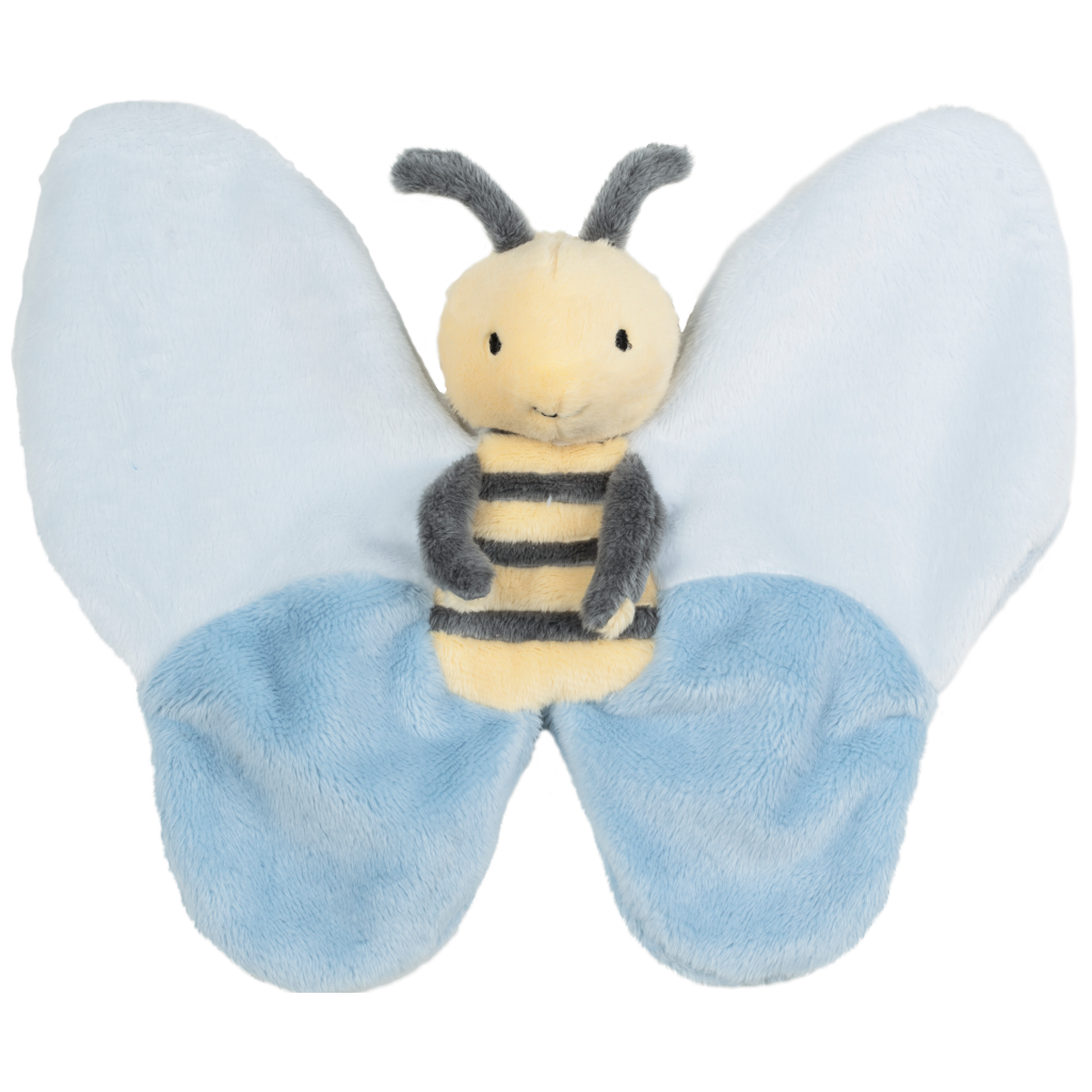 Bee Benja Tuttle -  Knuffeldoekje - 23 cm - Blauw/Geel - Baby cadeau