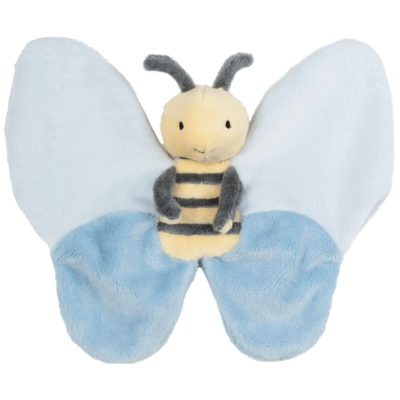 Bee Benja Tuttle -  Knuffeldoekje - 23 cm - Blauw/Geel - Baby cadeau