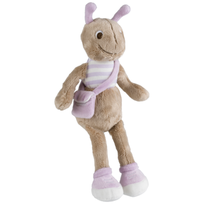 Ant Amy - Knuffel - 28 cm - Bruin / Lila - Baby knuffel