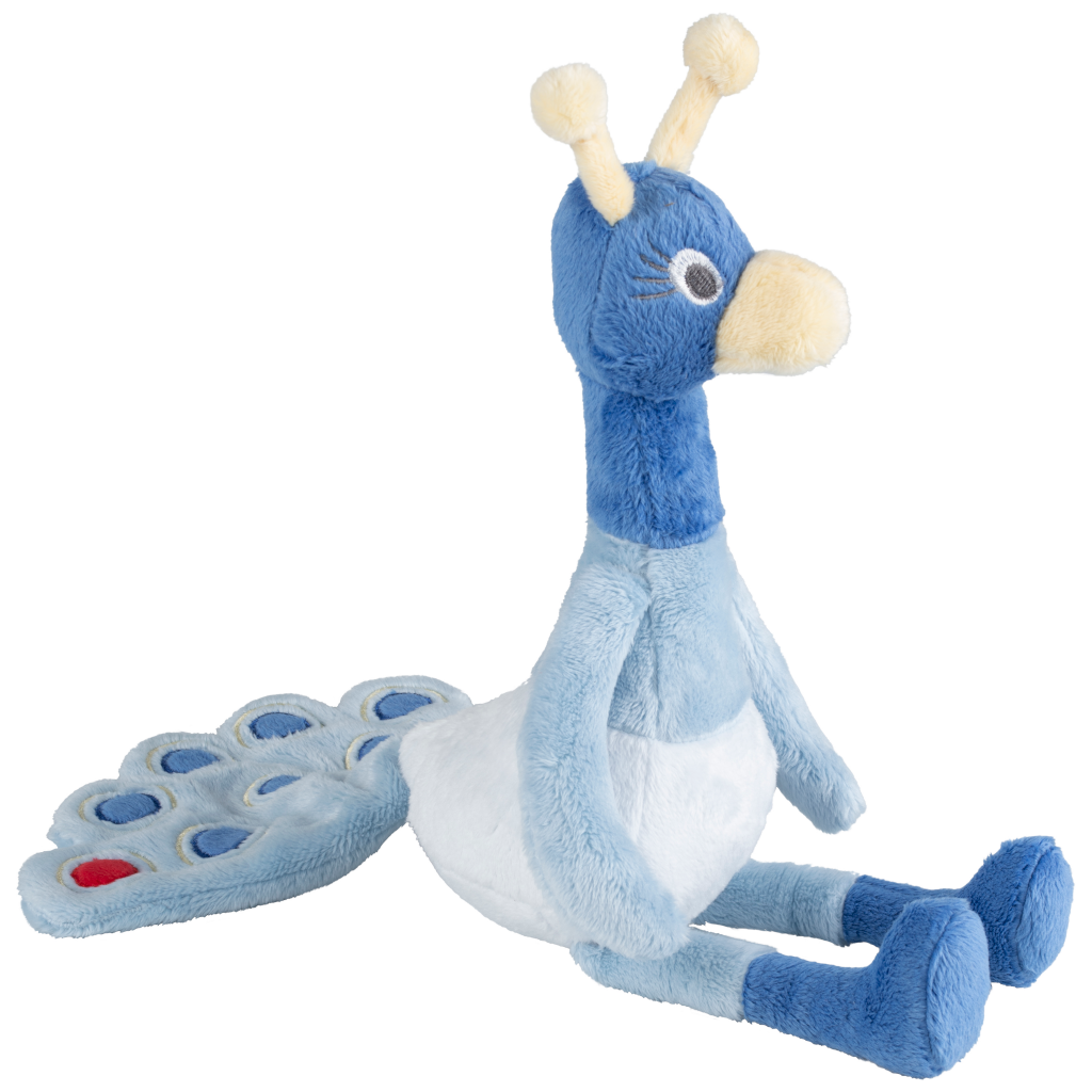 Peacock Polly no.2 - Knuffel - 31 cm - Blauw - Baby knuffel