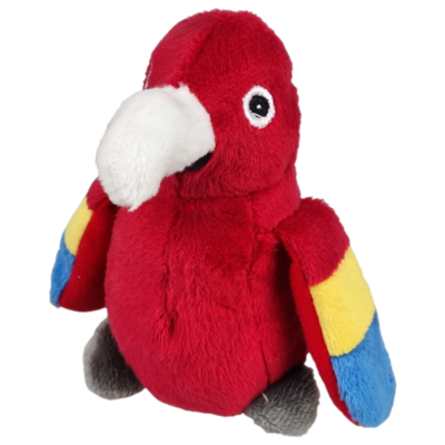 UNITOYS – Rode Papegaai Ruby – 14 cm – Natuurgetrouw - Knuffel