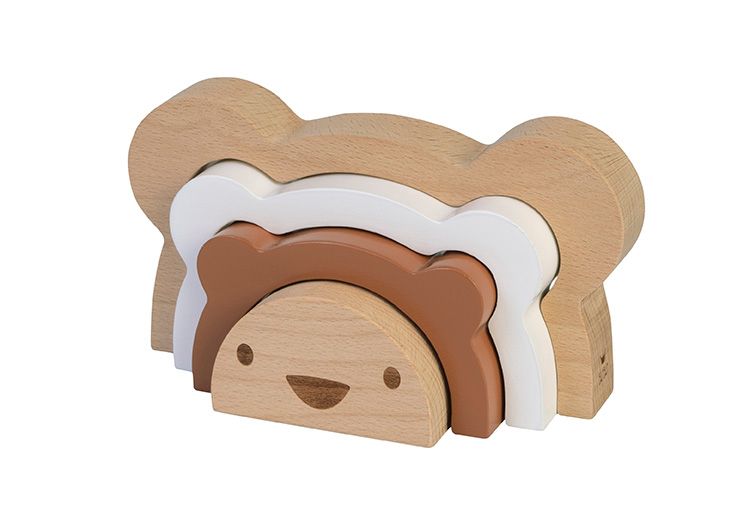 BAMBAM - Eco Friendly Bear Stacker - 18,5 cm - Naturel