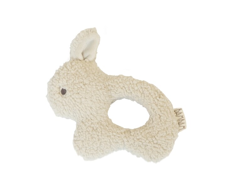 BAMBAM - Recycled Rabbit Rattle - 14 cm - Beige