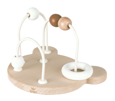 BAMBAM - Eco Friendly Wooden Bear Labyrinth - 8 cm - Naturel