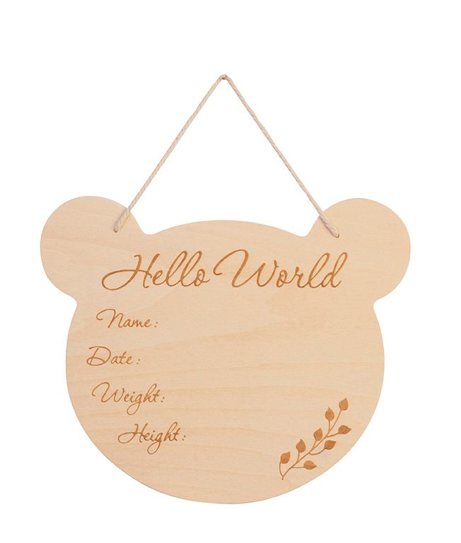 BAMBAM - Eco Friendly Bear Wallhanger - 19 cm - Naturel