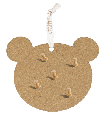 BAMBAM - Cork Bear Pin Board - 16 cm - Natural Cork