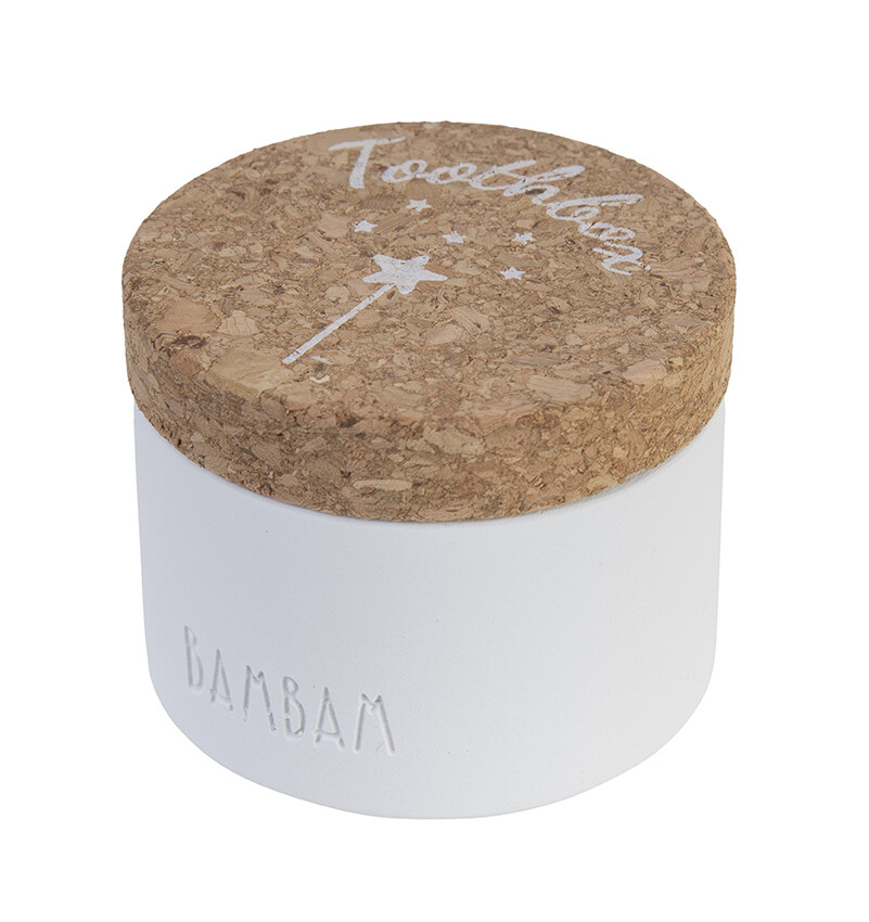 BAMBAM - Cork Tooth Box - 4 cm - Wit