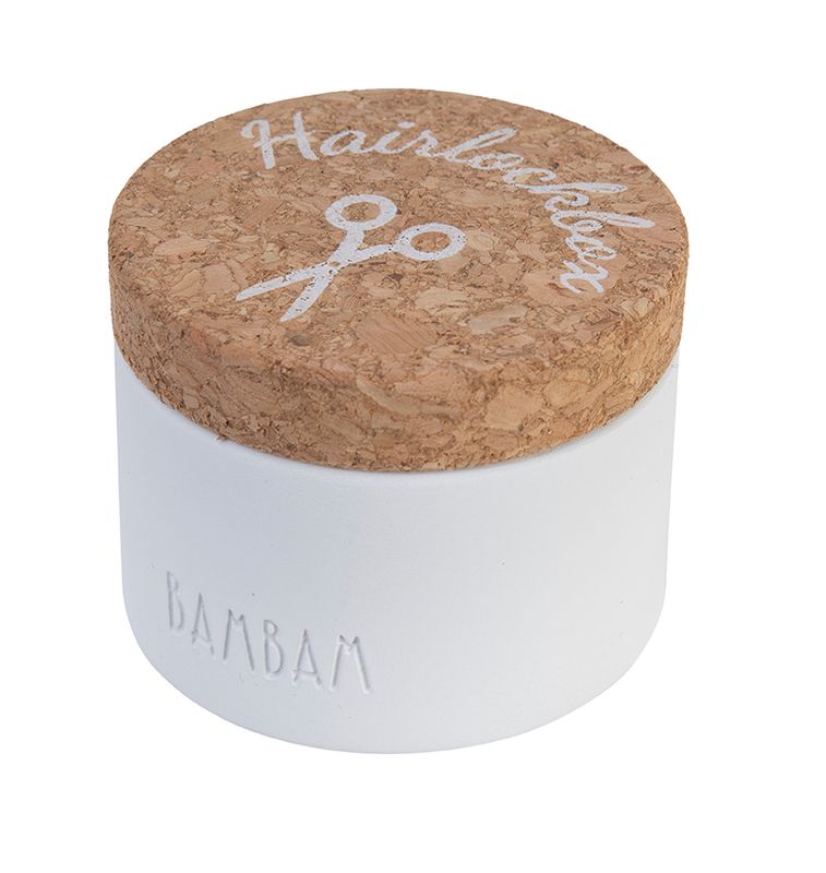BAMBAM - Cork Hairlock Box - 4 cm - Wit
