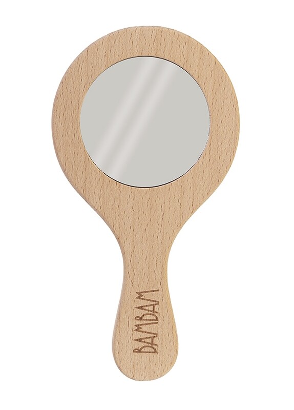 BAMBAM - Eco Friendly Wooden Handmirror - 14 cm - Naturel Hout